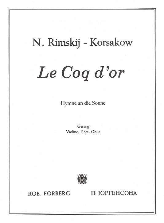 Rimsky-Korsakov, Hymnus an die Sonne (Forberg)