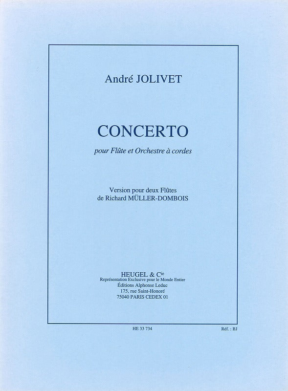 Jolivet, Concerto pour flute (2Fl) (Heugel)