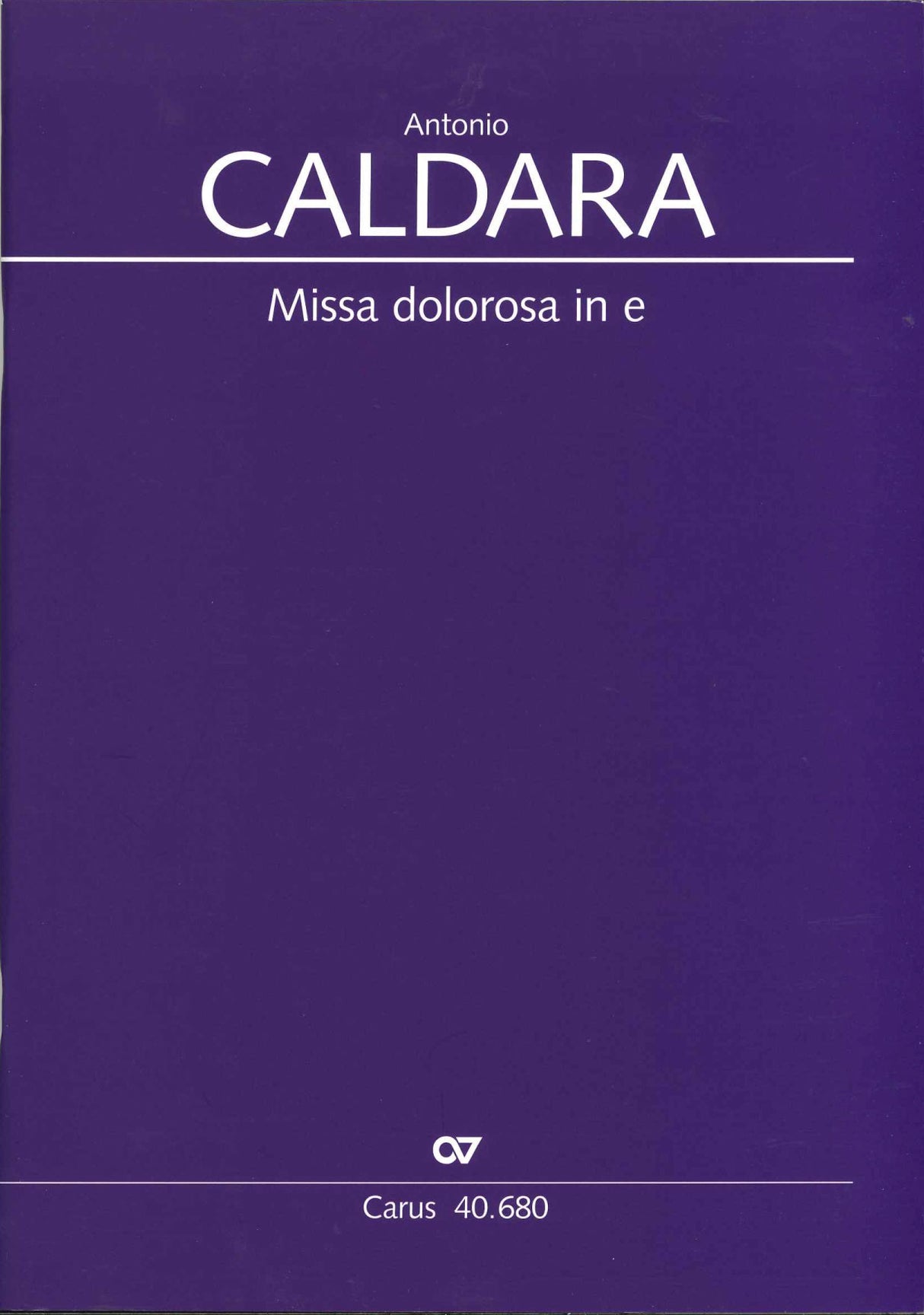 Caldara, Missa dolorosa in e (Score) (Carus)
