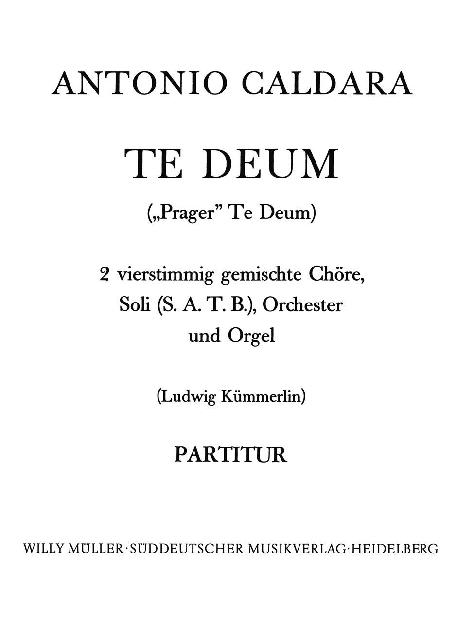 Caldara, Prager Te deum (Score) (Suddeutscher)