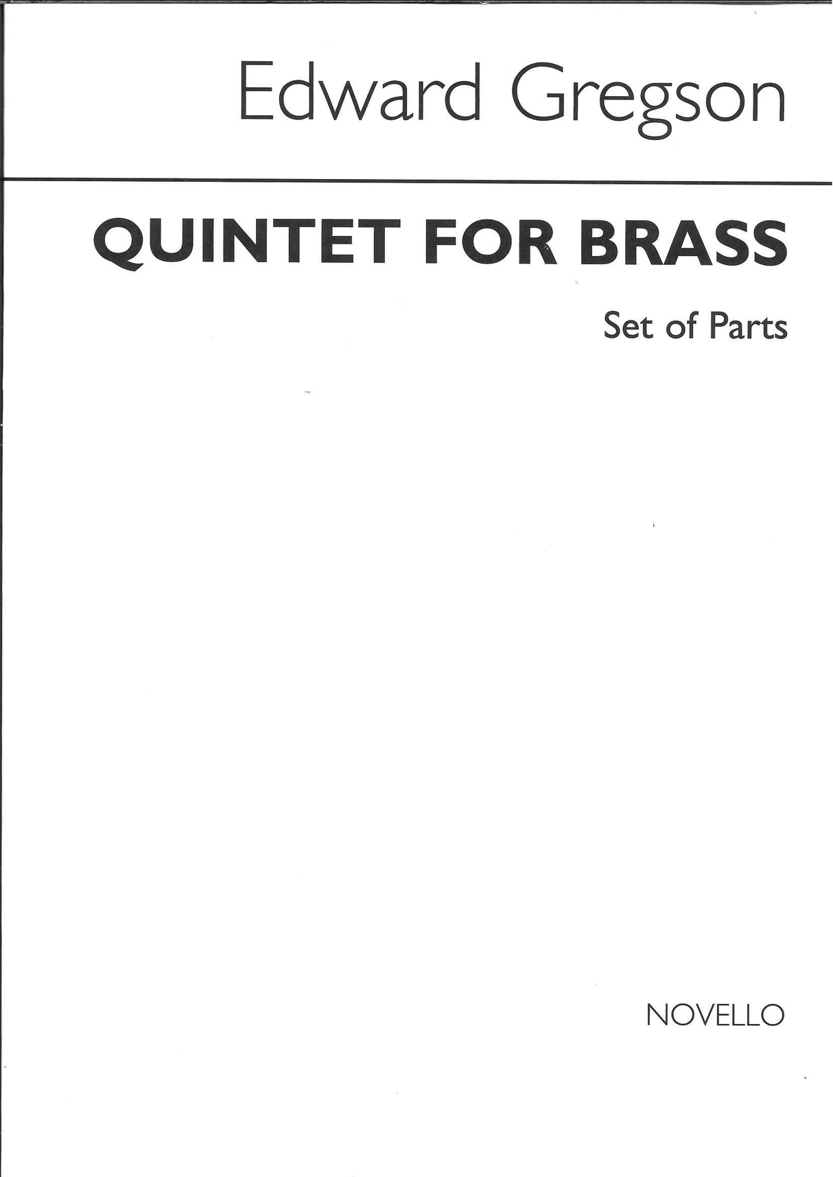 Gregson, Quintet for Brass (Parts) (Novello)