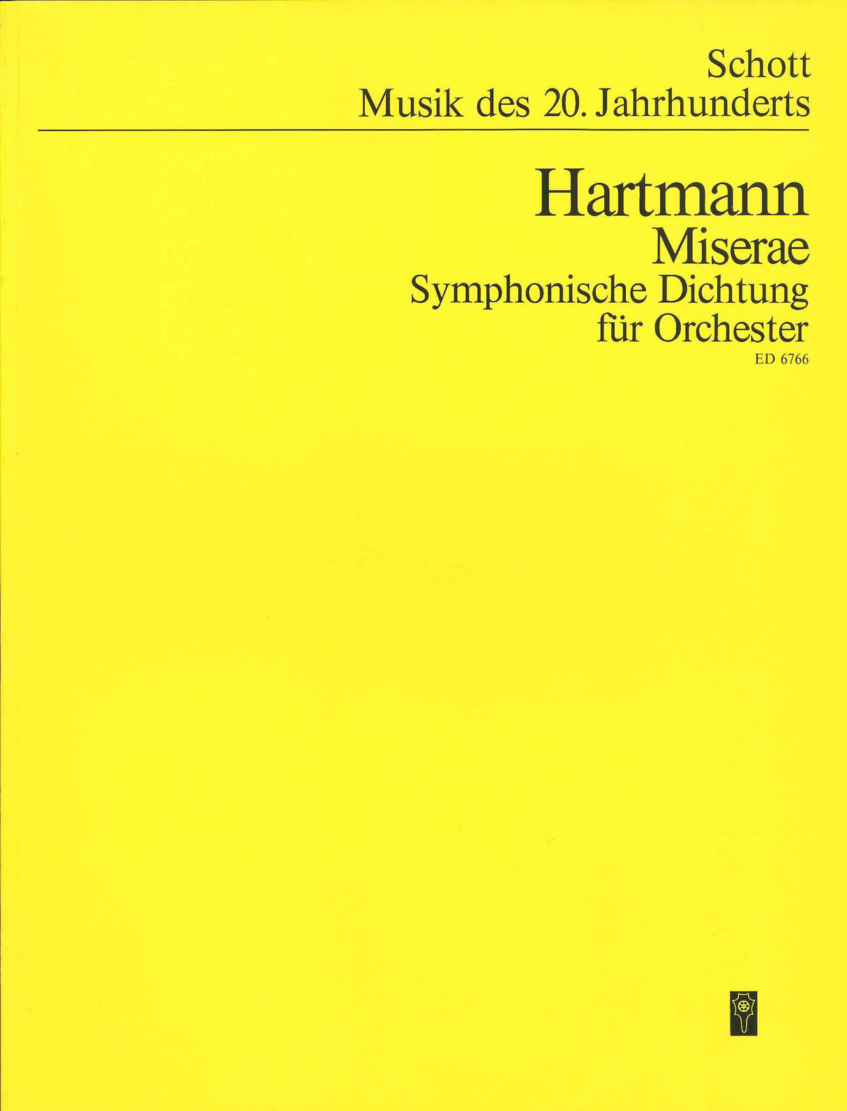 Hartmann, Miserae: Symphonische Dichtung (Schott)