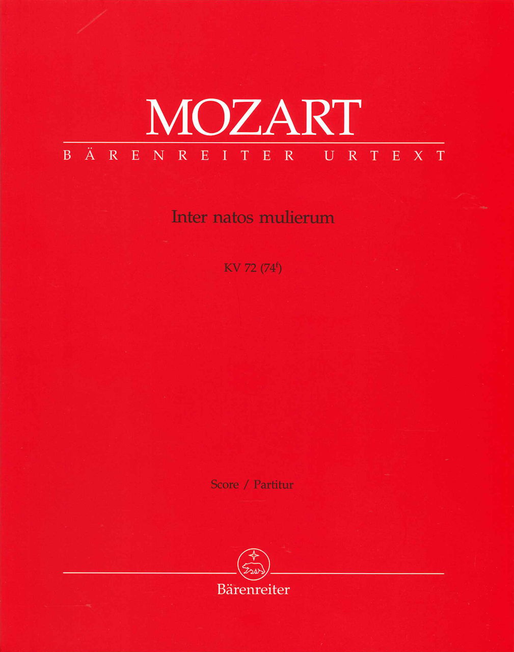 Mozart, Inter natos mulierum (Partitur) (Barenreiter)