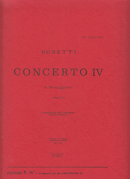 Rosetti, Concerto for 2 Horns No. 4 in F (KaWe/Pizka)