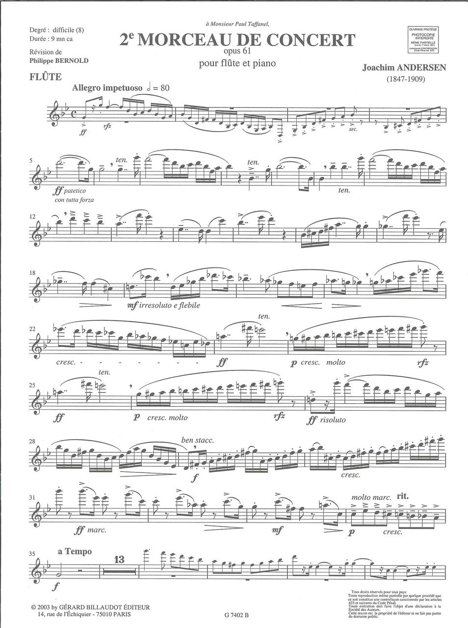 Andersen, Morceau de concert 2, op. 61 (Billaudot)