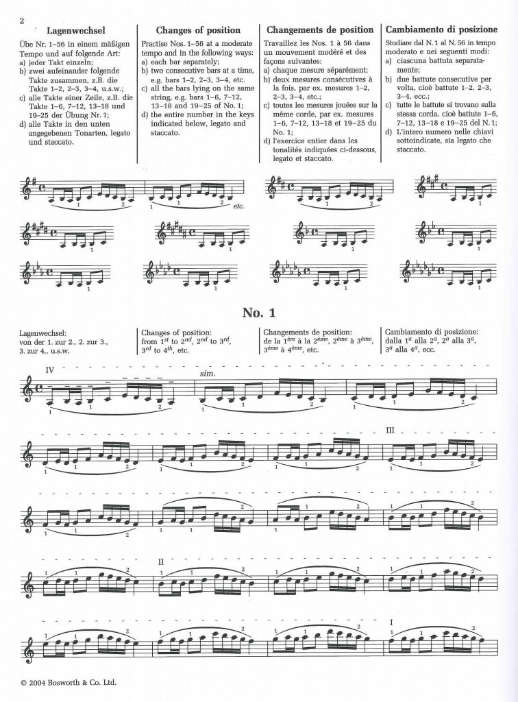 Sevcik, op. 8: Changes of Position (Bosworth)