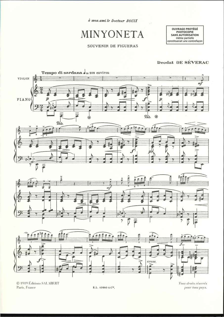Severac, Minyoneta: Souvenir de Figueras (Salabert)