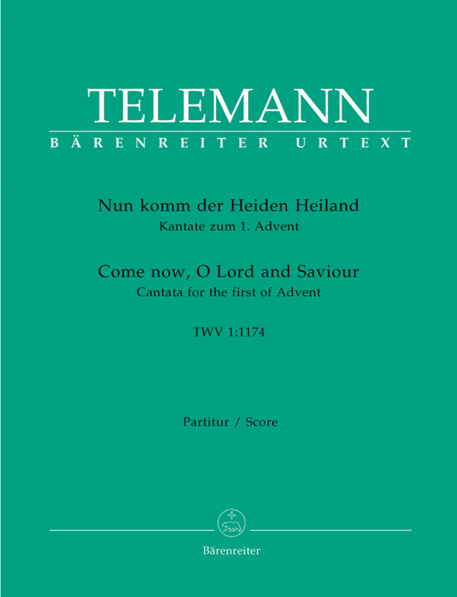 Telemann, Nun komm der Heiden... Score (Barenreiter)