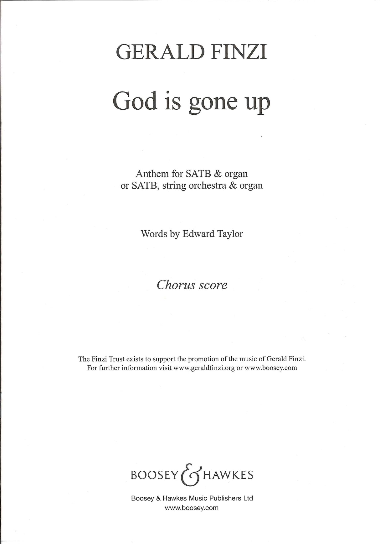 Finzi, God is gone up op. 27/2 (SATB,Org (Boosey)