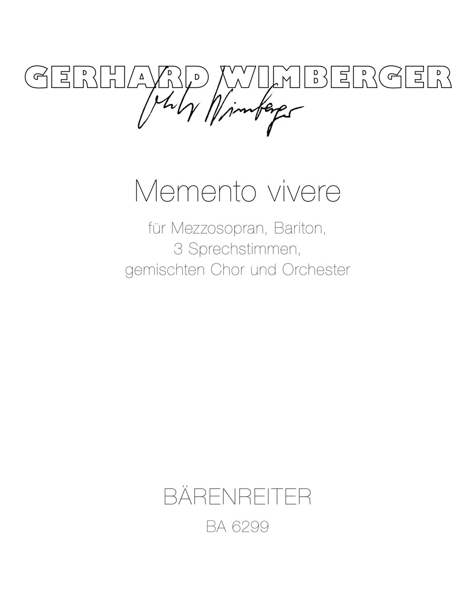 Wimberger, Momento vivere (1973/74) (Barenreiter)