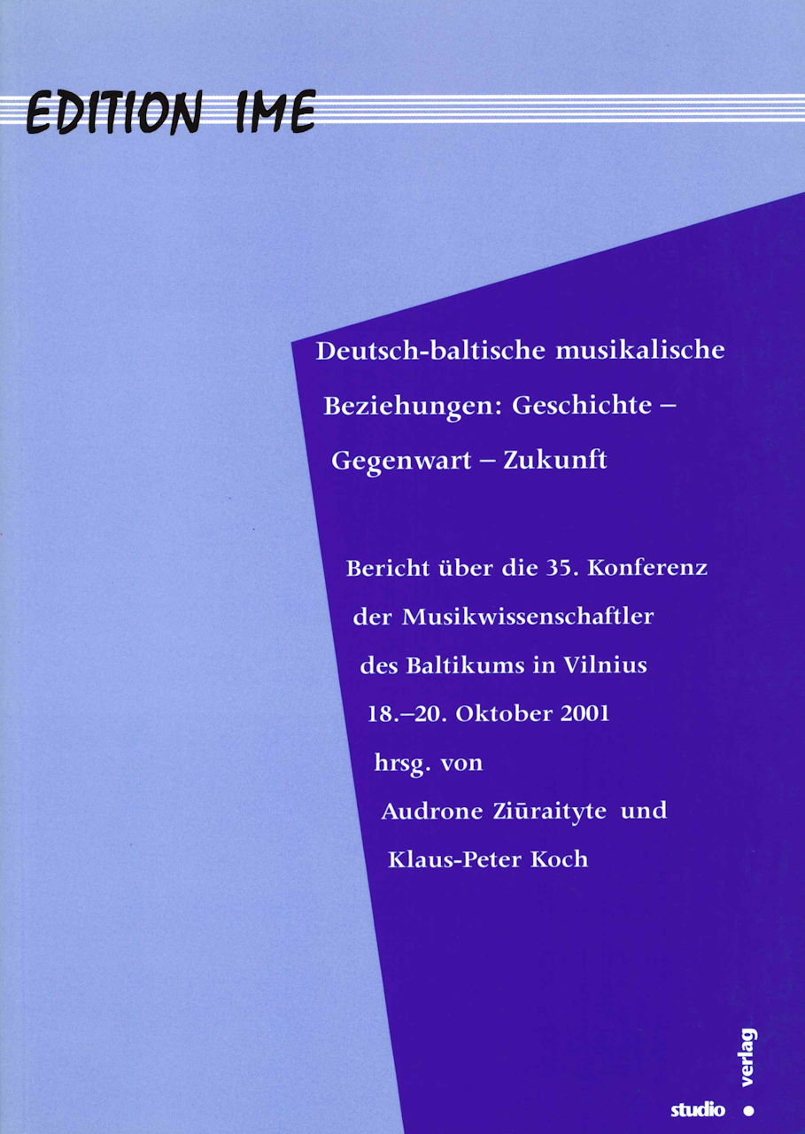 Deutsch-baltische musikalische Beziehung (Studiopunkt Verlag)