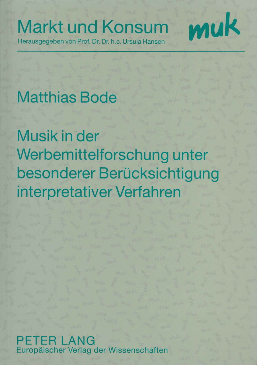 Bode, Musik in der Werbemittelforschung (Peter Lang)