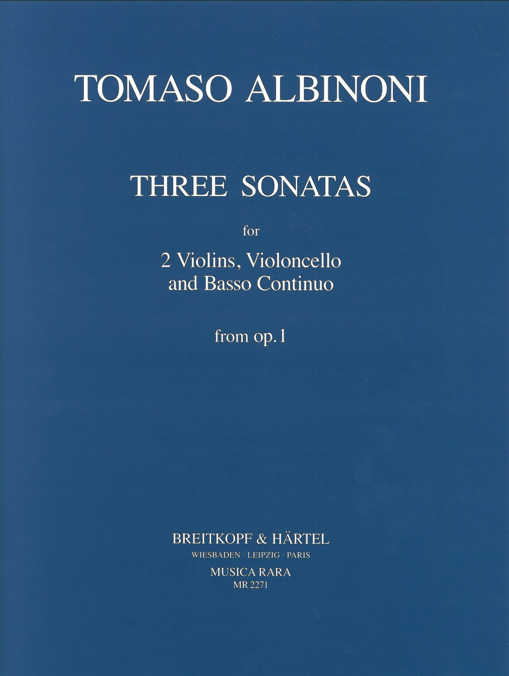 Albinoni, Sonate a tre op. 1, vol. 1 (Musica Rara)