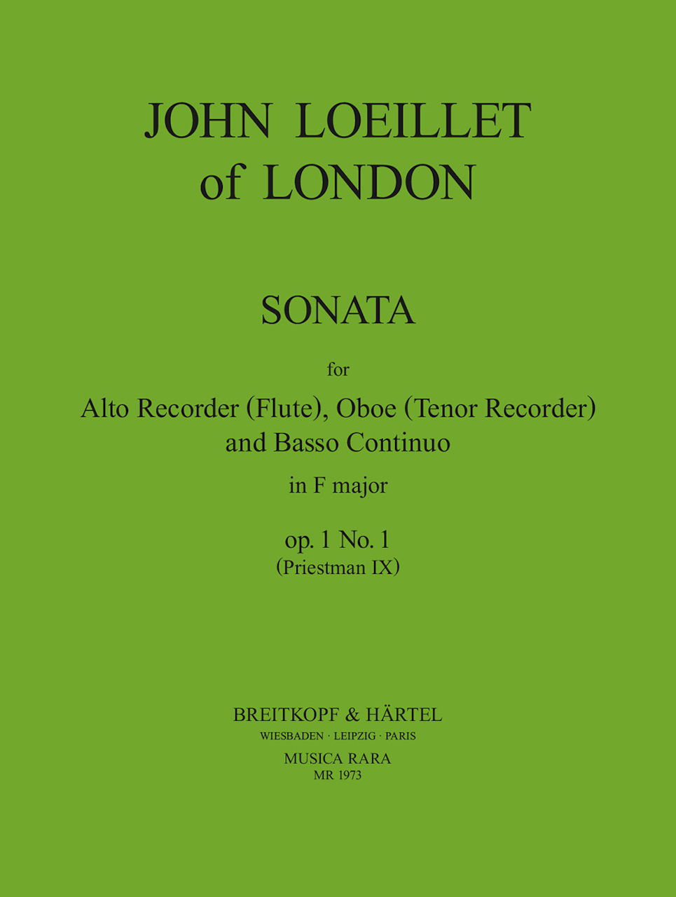 Loeillet, Sonata op. 1/1 in F (Rec,Ob,Bc (Musica Rara)