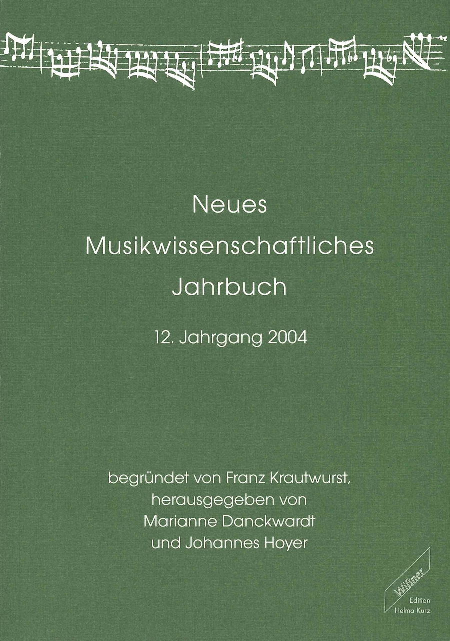 Neues Musikwissenschafliches Jahrbuch 12 (Wissner)