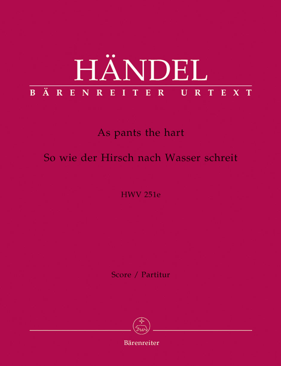 Handel, As pants the hart, HWV 251e (Barenreiter)