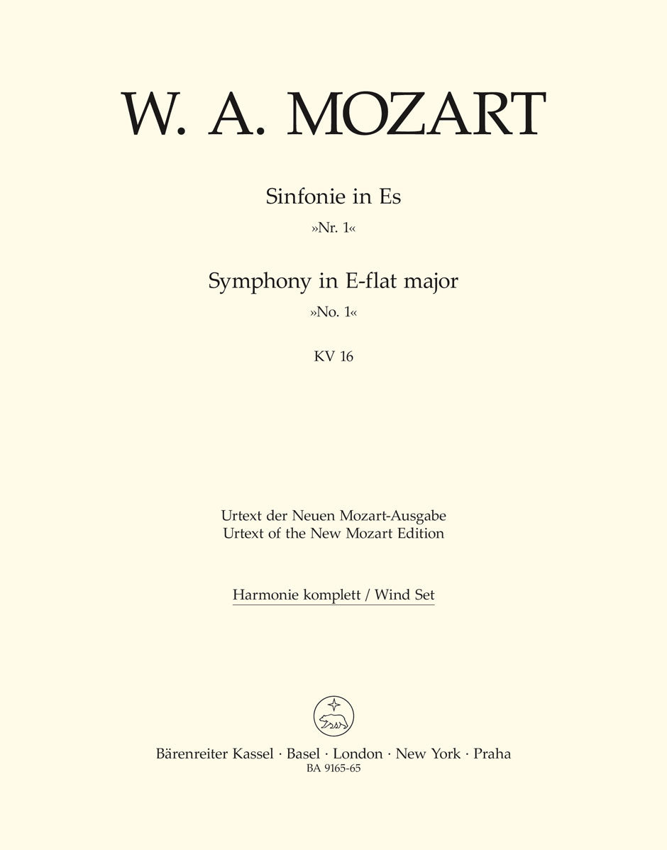 Mozart, Symphony No. 1 KV 16 Wind Set (Barenreiter)
