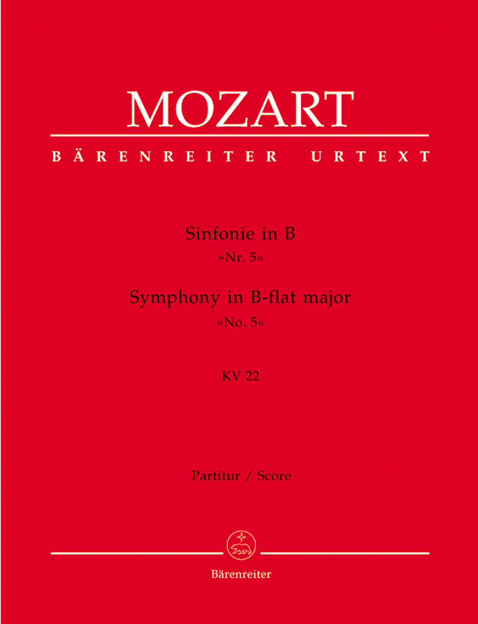 Mozart, Symphony No. 5 in Bb, KV 22 (Barenreiter)