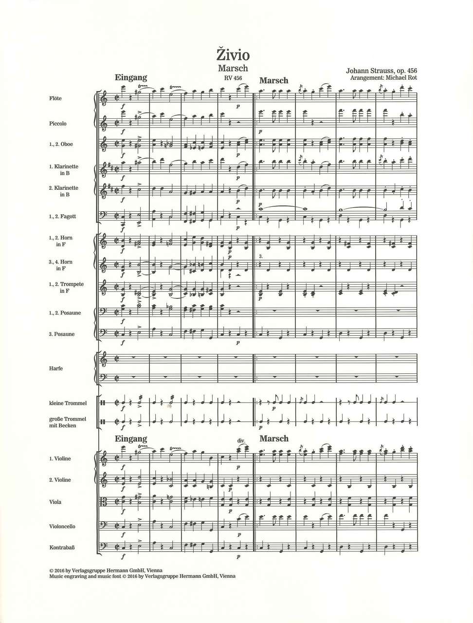 Strauss,J., Zivio! : Marsch op. 456 (Strauss Edition Wien)