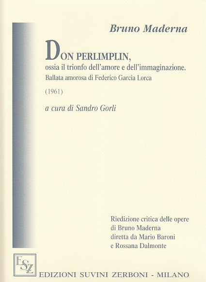 Maderna, Don Perlimplin (1961) (Suvini Zerboni)