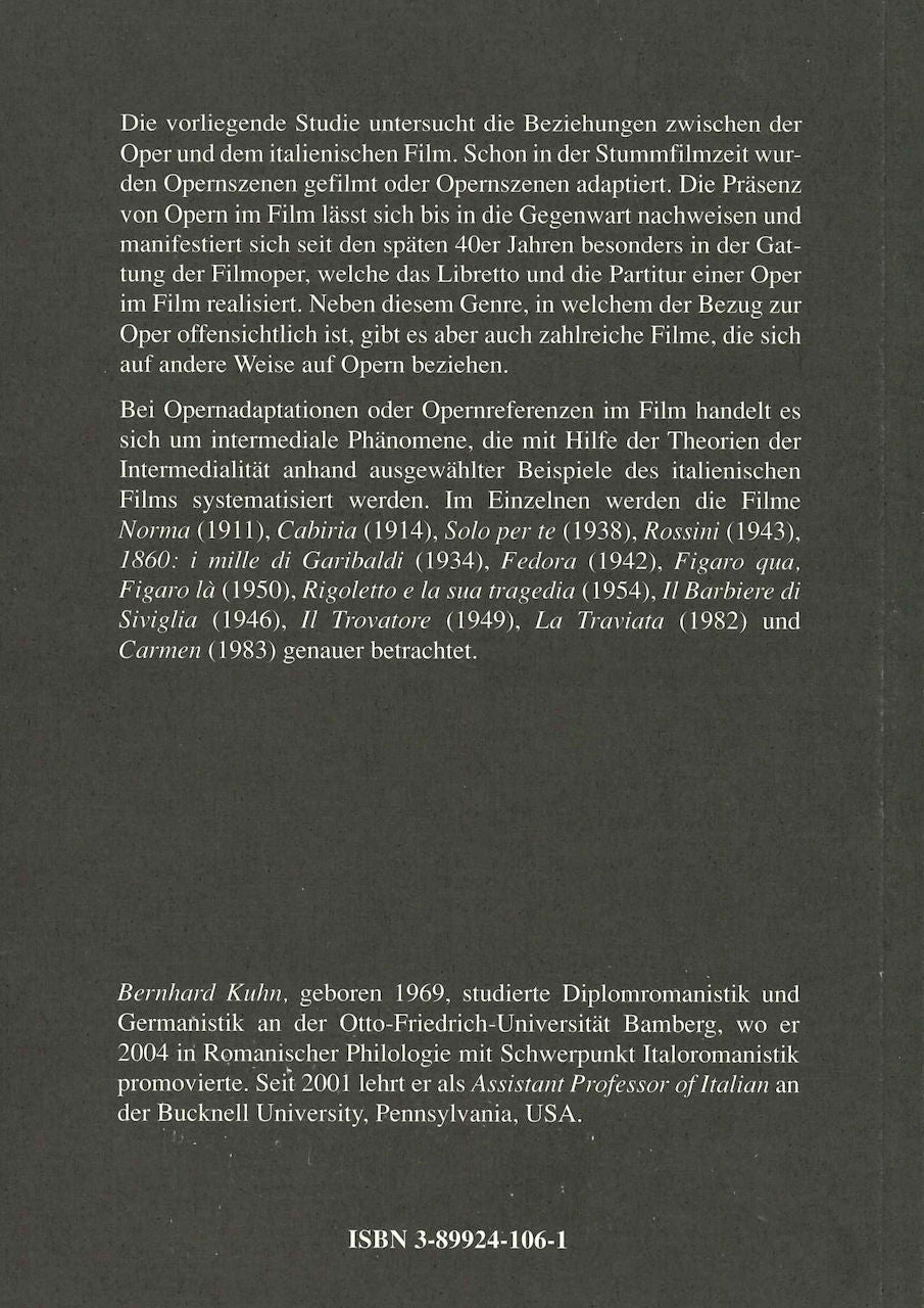 Kuhn, Oper im italienischen Film (Blaue Eule)