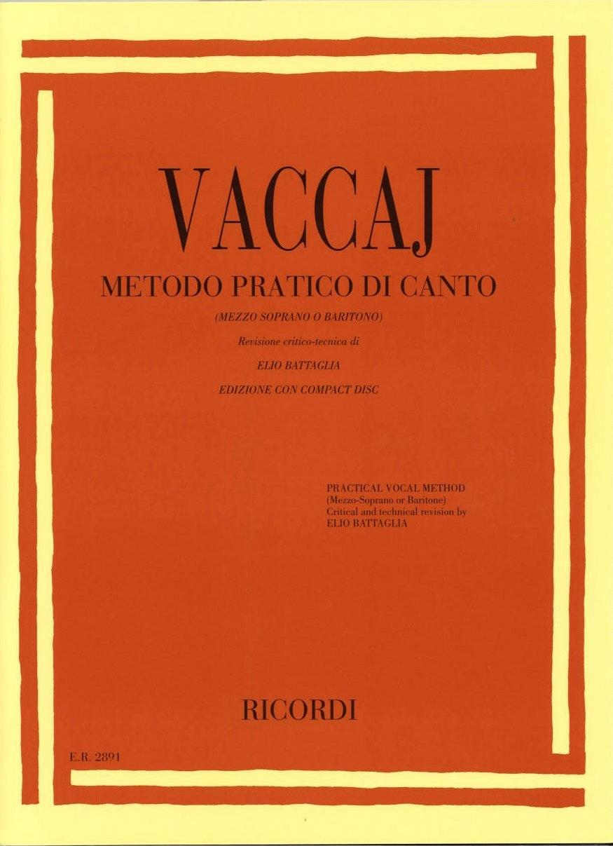 Vaccai, Metodo pratico. Mez/Bar (+Audio) (Ricordi)