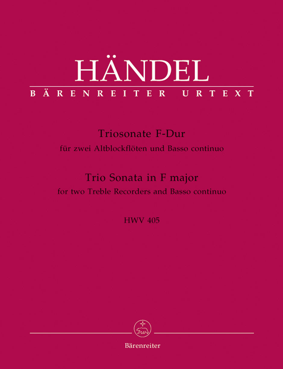 Handel, Triosonate HWV 405 in F (AA,Bc) (Barenreiter)