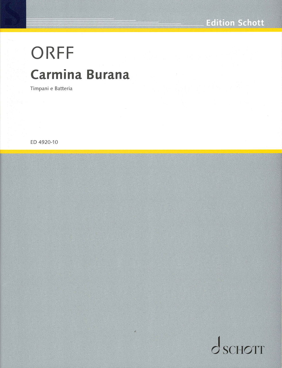 Orff, Carmina Burana (Perc. Parts) (Schott)