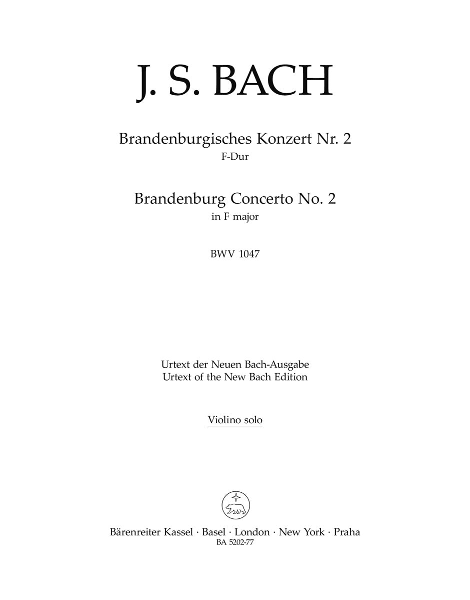 Bach, Brandenburg 2: Violino solo (Barenreiter)