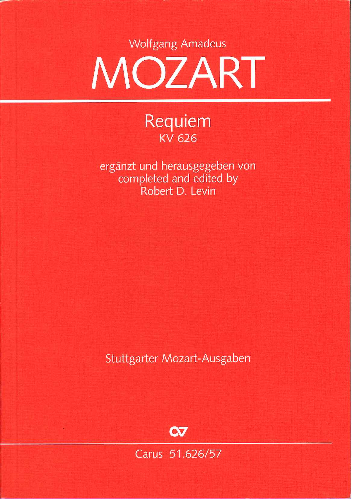 Mozart, Requiem (Levin) (Study Score) (Carus)