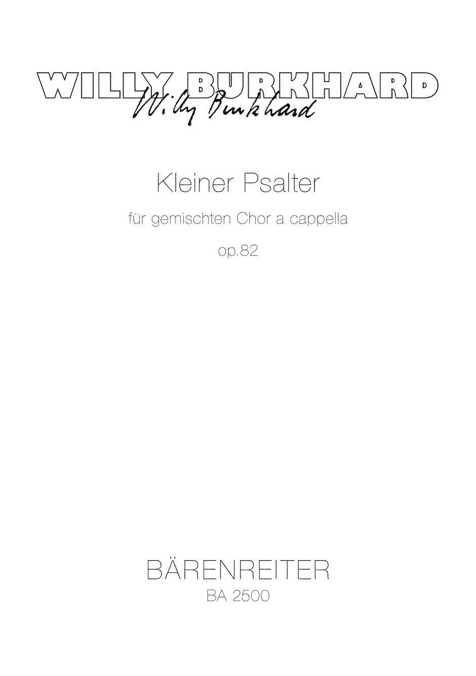 Burkhard, Kleiner Psalter op. 82 (Barenreiter)