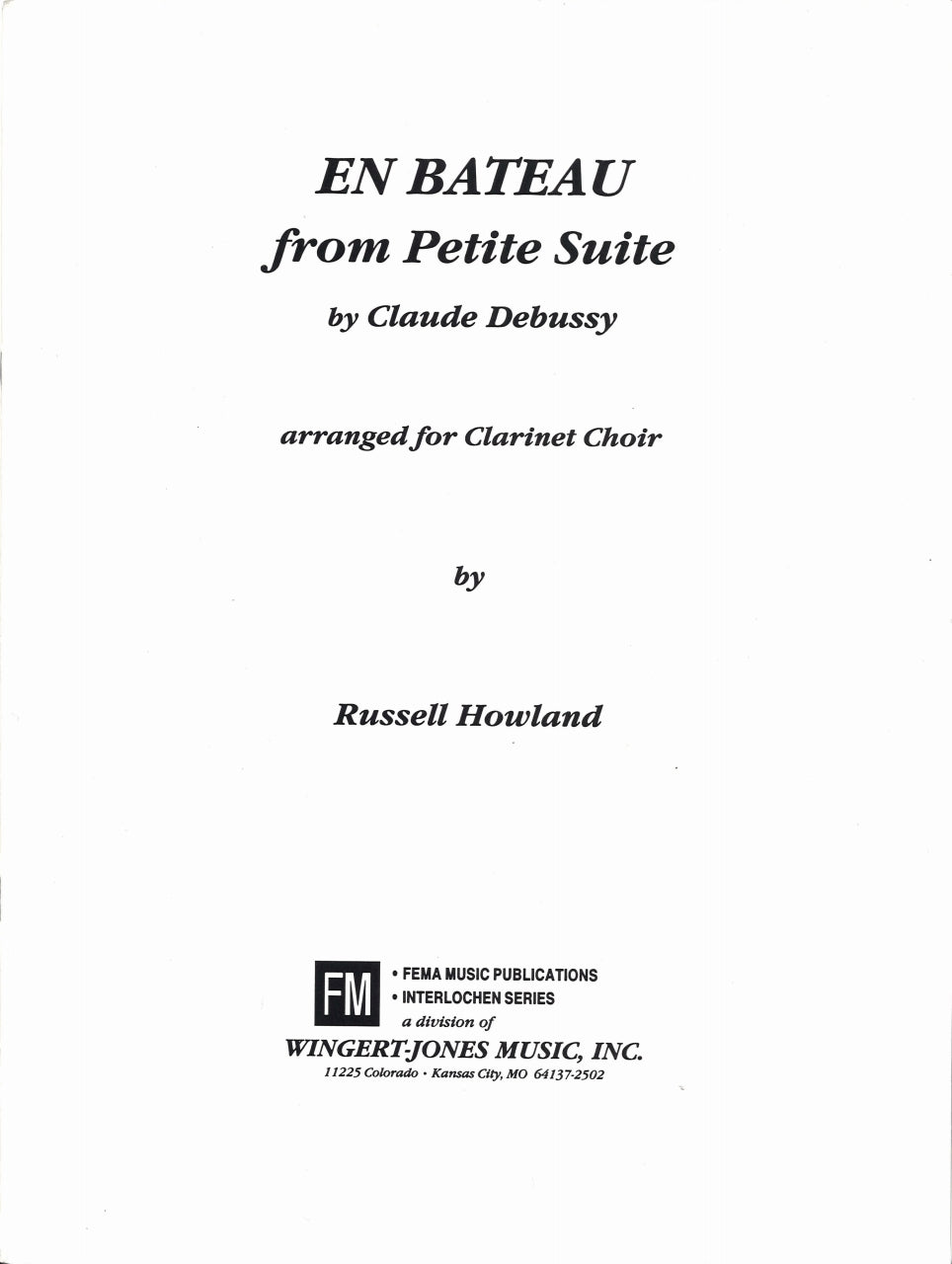 Debussy, Petite Suite, 1: En bateau (Wingert-Jones)