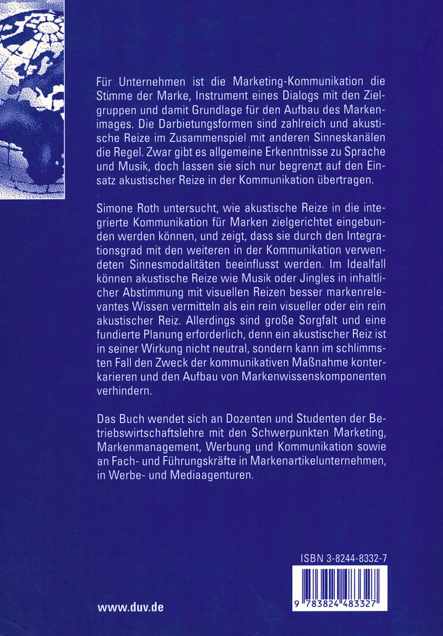 Roth, Akustische Reize als Instrument (Deutscher Universitats Verlag)