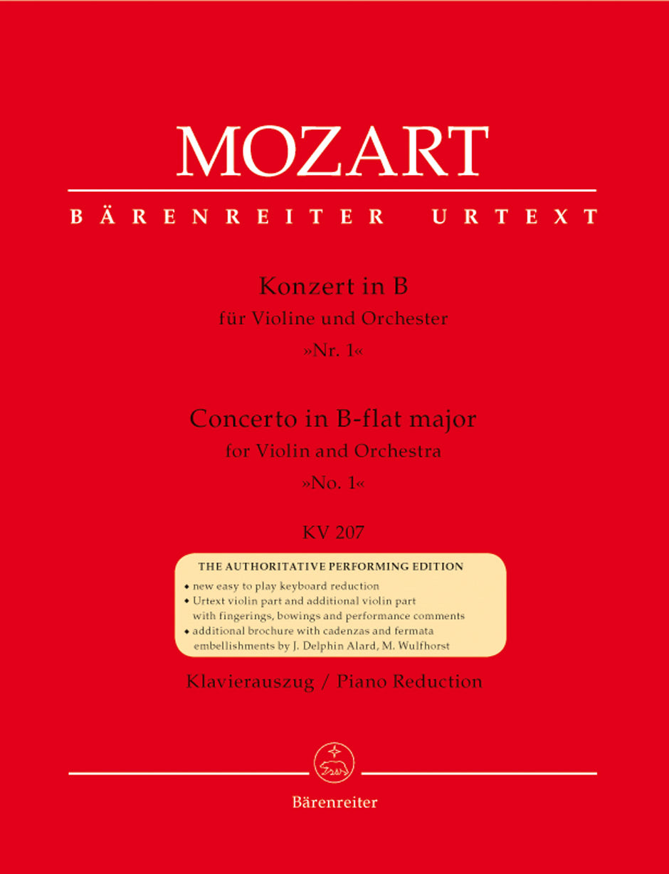 Mozart, Concerto KV 207 (No.1)(Mahling) (Barenreiter)