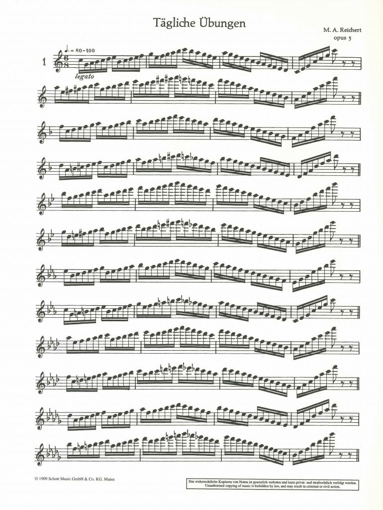 Reichert, Tagliche Ubungen op .5 (Schott)