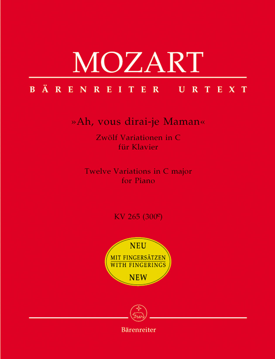 Mozart, Var KV 265 Ah vous dirai (fing) (Barenreiter)