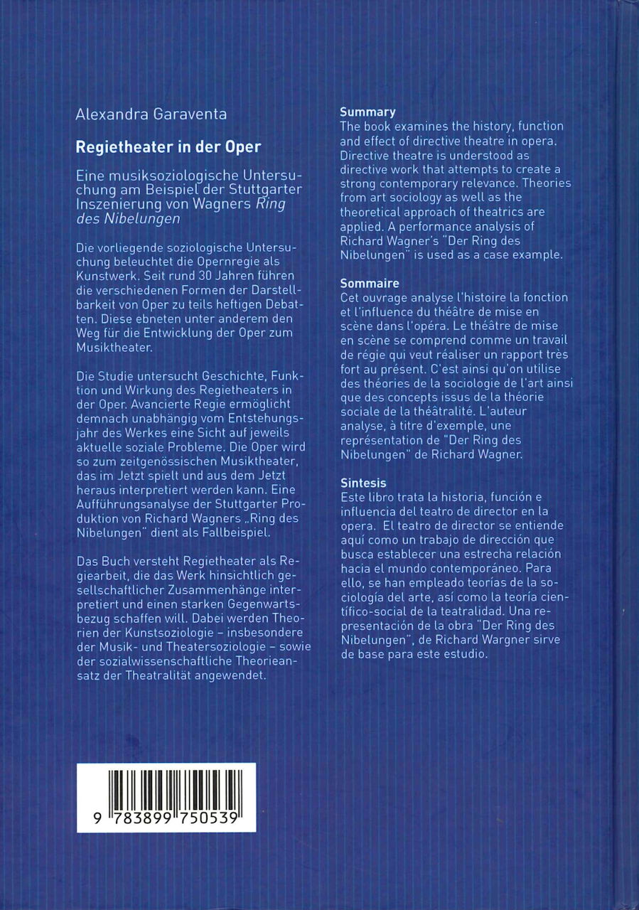 Garaventa, Regietheater in der Oper (Meidenbauer, Martin)