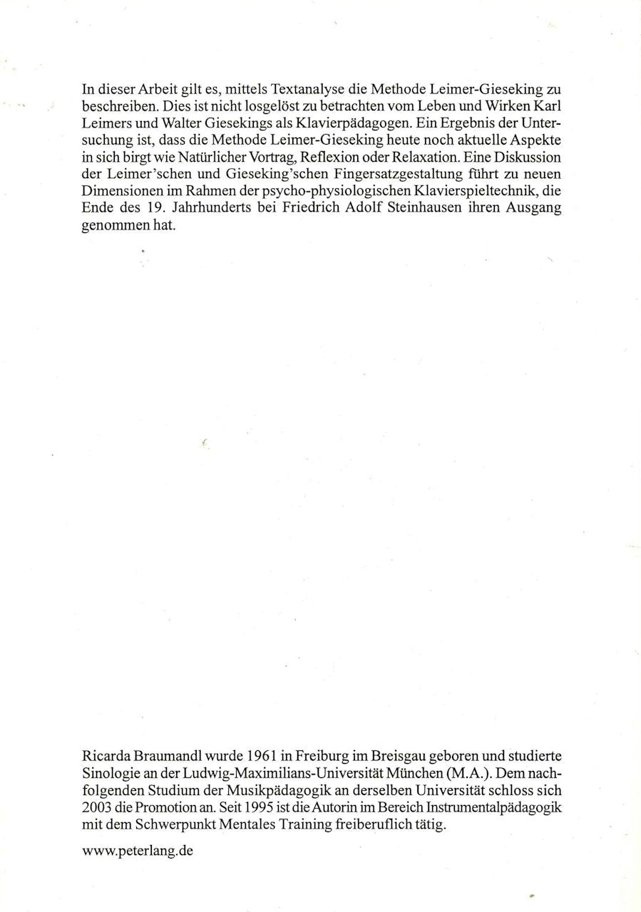 Braumandl,Karl Leimer & Walter Gieseking (Peter Lang)