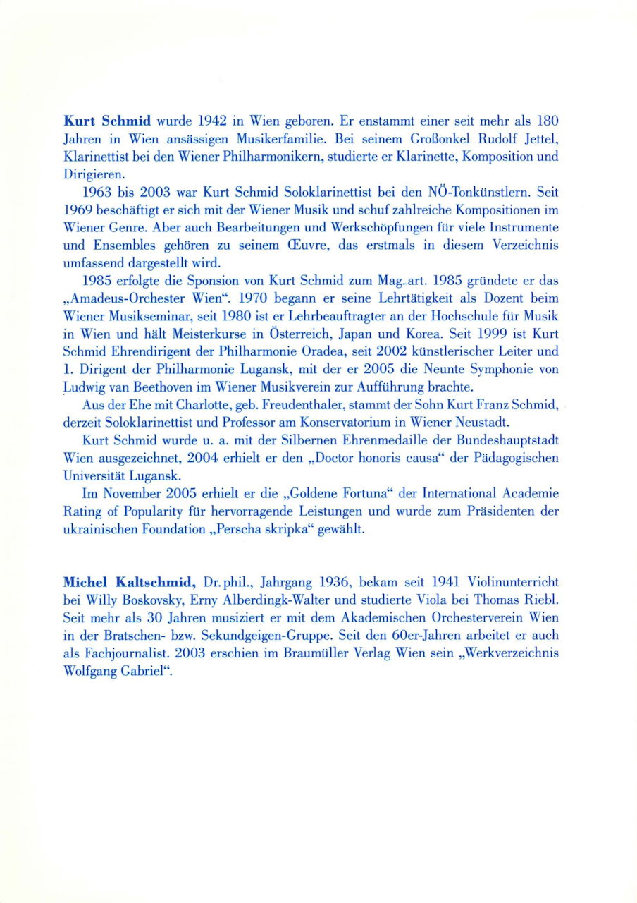 Kaltschmid-Verzeichnis von Kurt Schmid (Braumuller, Wilhelm)