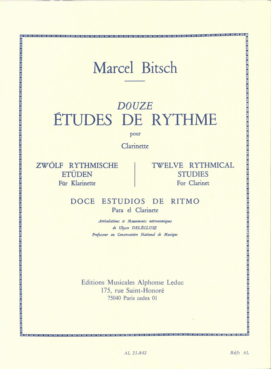 Bitsch, 12 Etudes de rythme (Leduc)