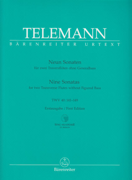 Telemann, 9 Sonaten TWV 40/141-149 (2Fl) (Barenreiter)