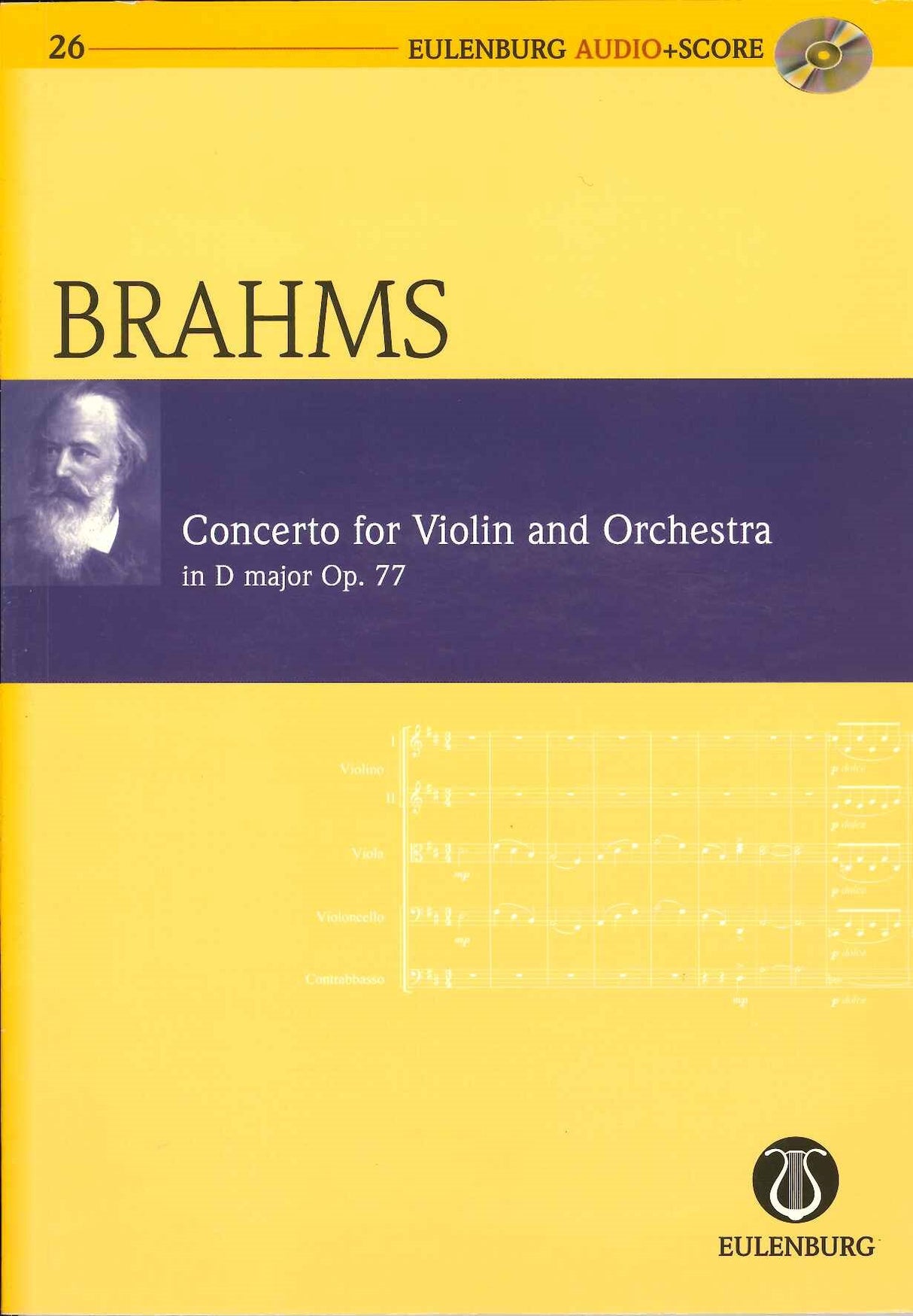 Brahms, Concerto for Violin op. 77 (+CD) (Eulenburg)