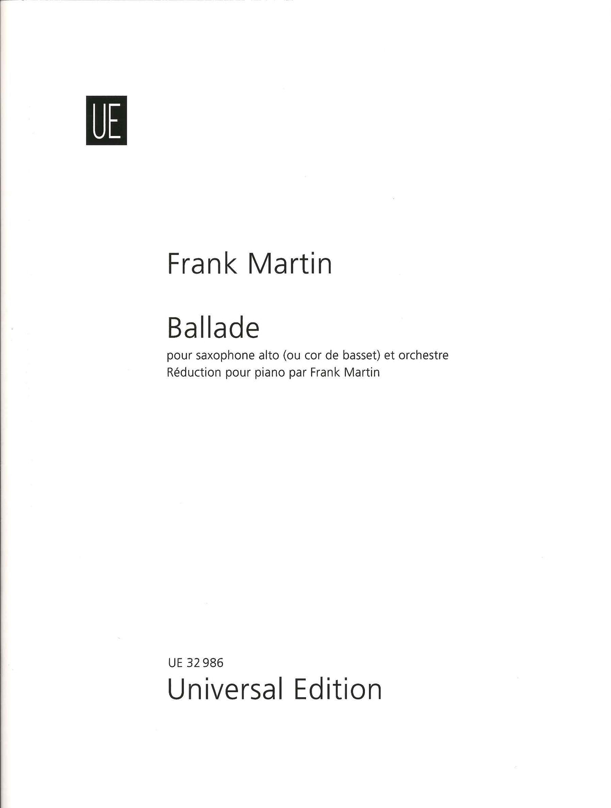 Martin, Ballade (1938) (ASax/Basset,Pf) (Universal)