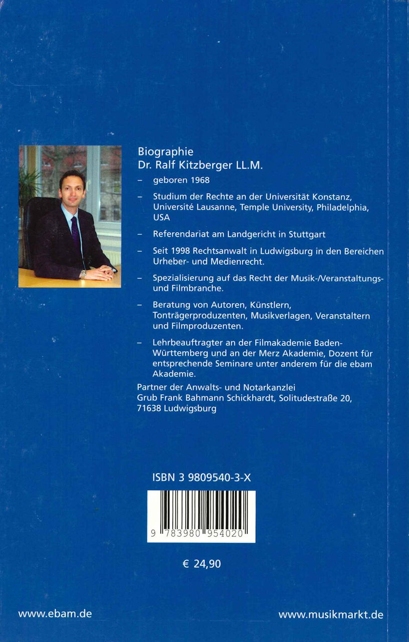 Kitzberger,R., Veranstaltungsrecht (Musikmarkt Verlag)