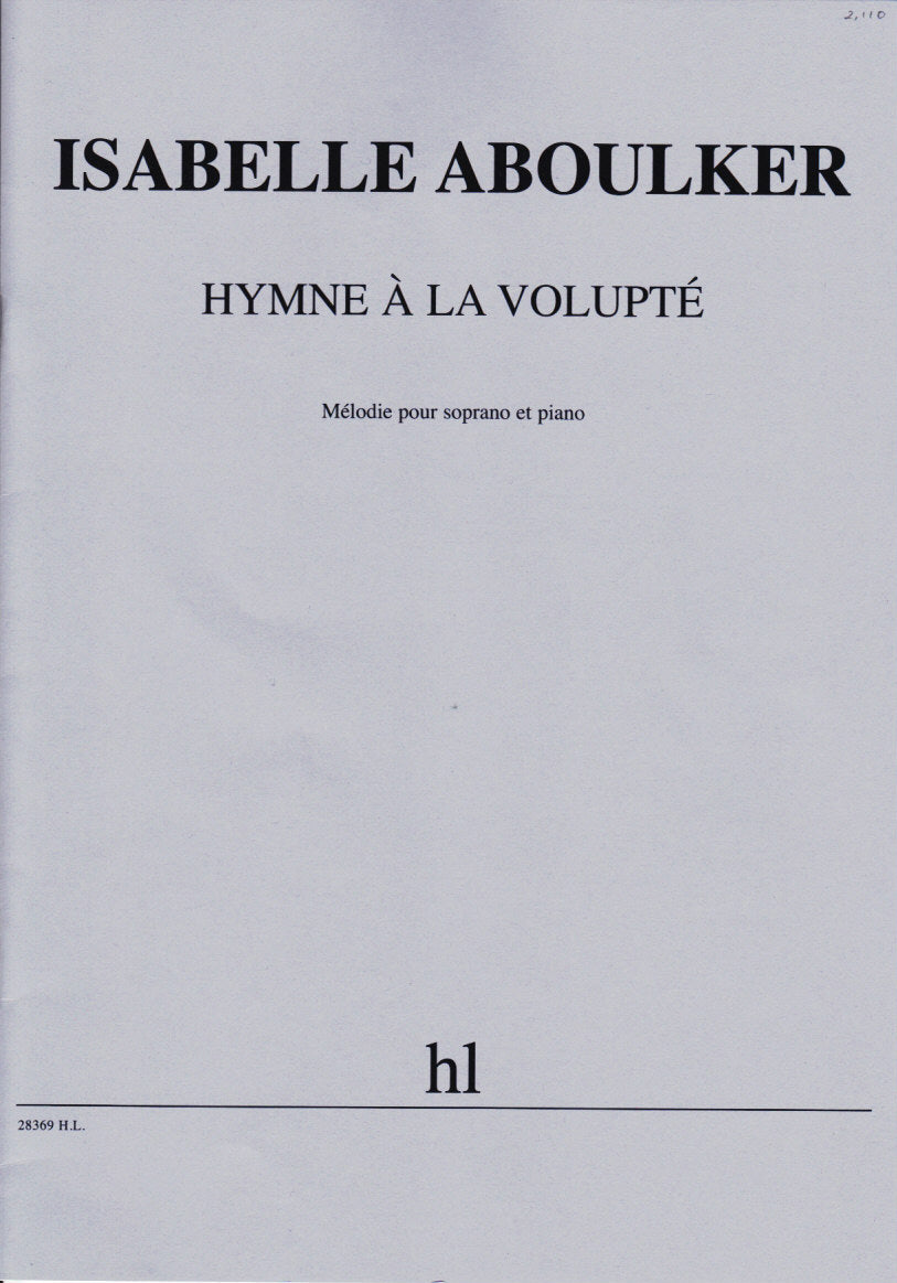 Aboulker, Hymne a la volupte (Lemoine)