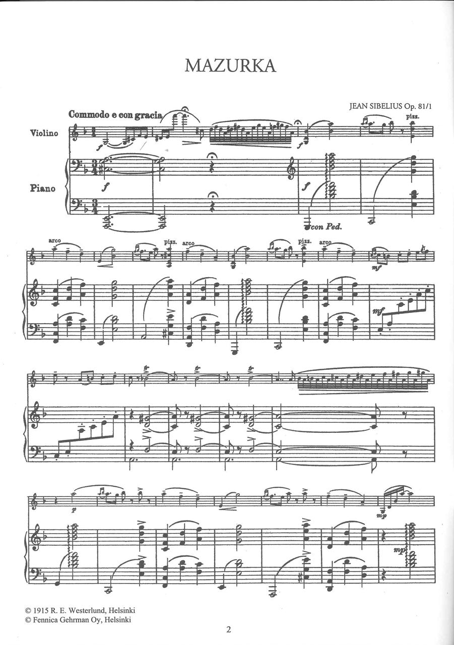 Sibelius, 5 Pieces op. 81 (Fennica Gehrman)