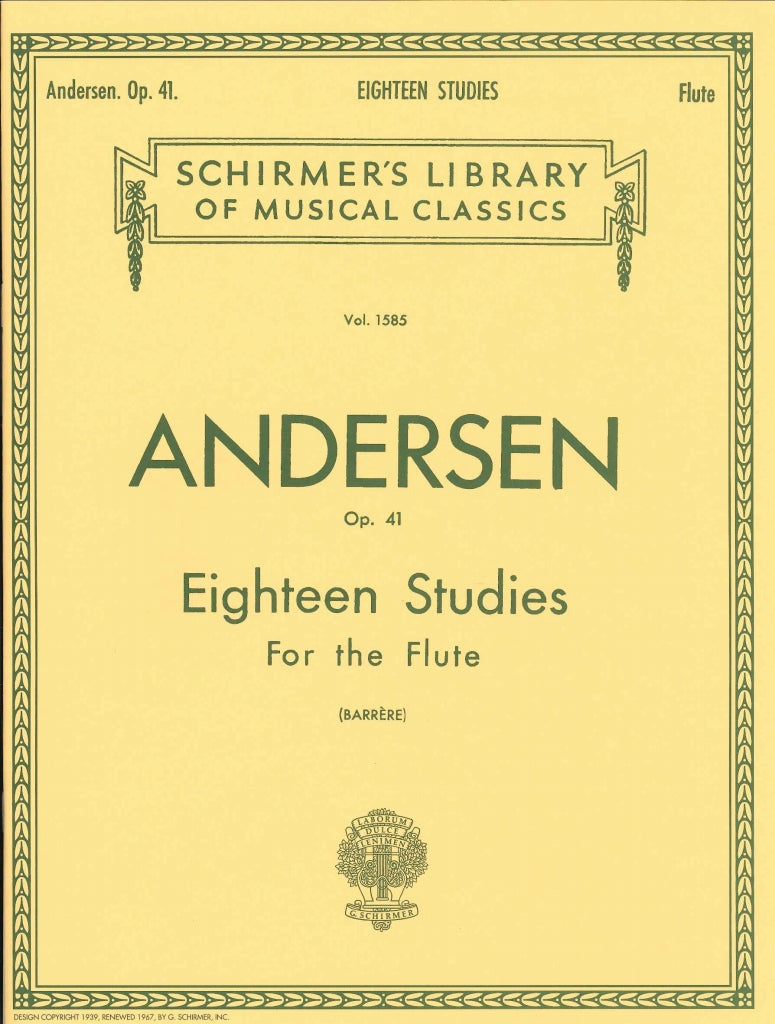 Andersen, op. 41: 18 Studies (Barrere) (G.Schirmer)