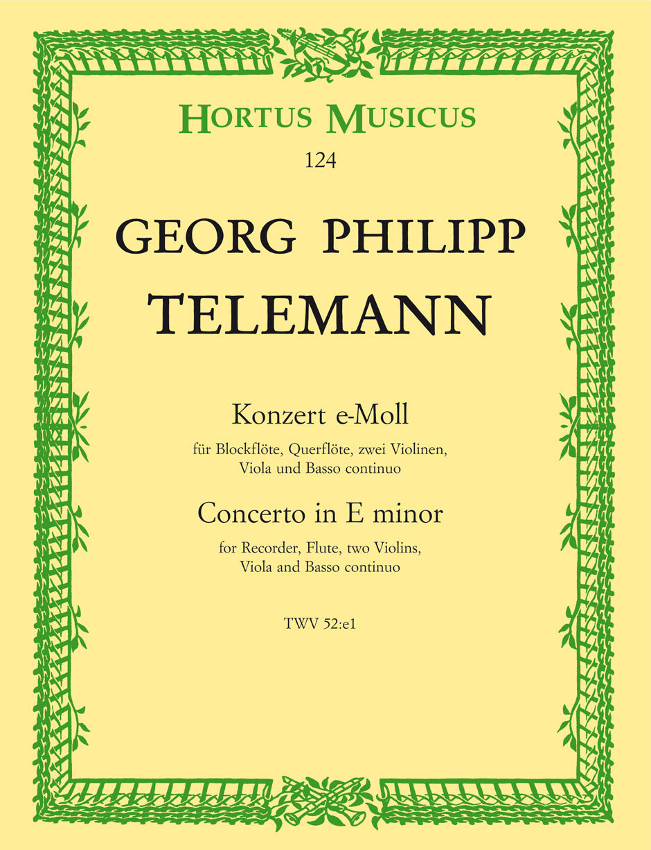 Telemann, Concerto TWV 52/e1 (Barenreiter)
