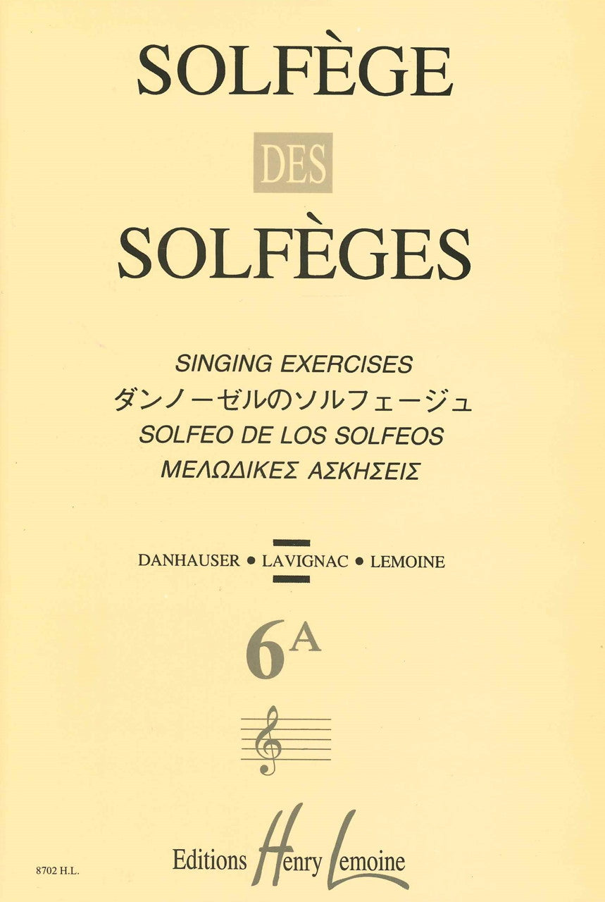 Solfege des solfeges 6A: Sol, 2voix (Lemoine)