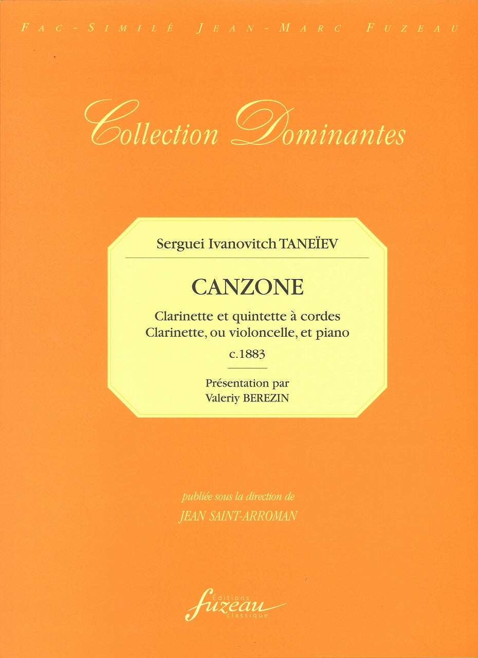 Taneyev, Canzone (Cl,Str; Cl/Vc,Pf) (Fuzeau)